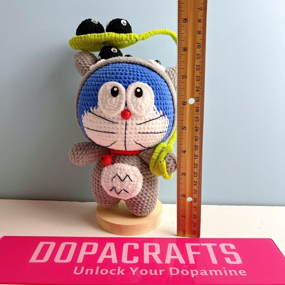 Doraemon Crochet Doll in Totoro Costume – Handmade Cute Anime Gift - Picture 8 of 9
